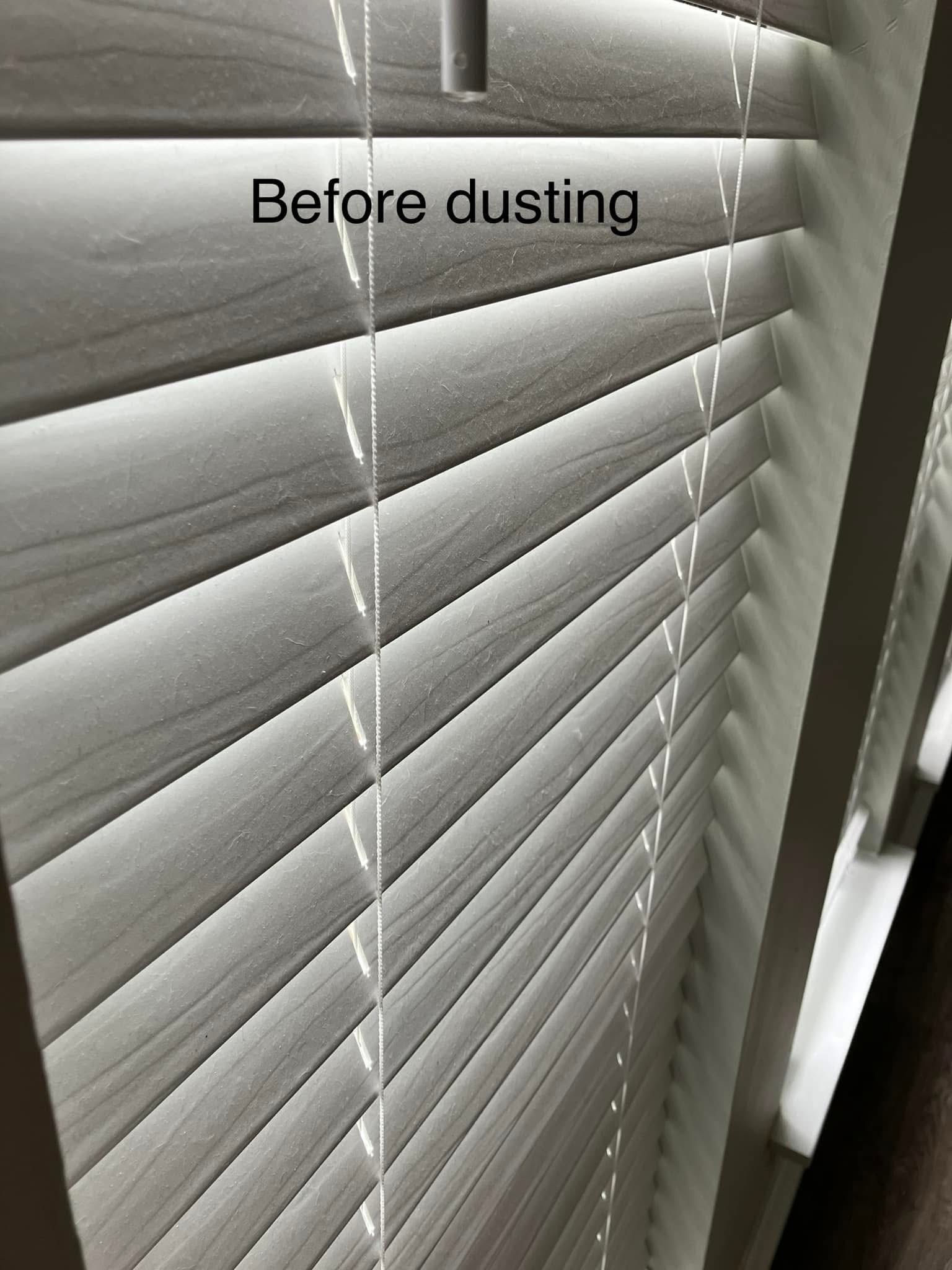 Blinds dusting — Before