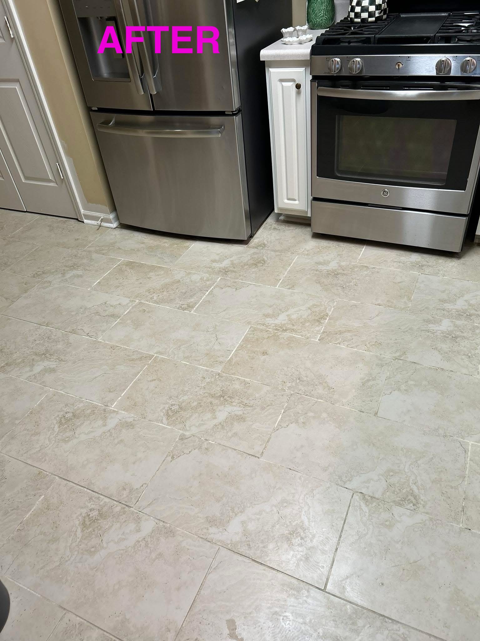 Kitchen tile floor — After