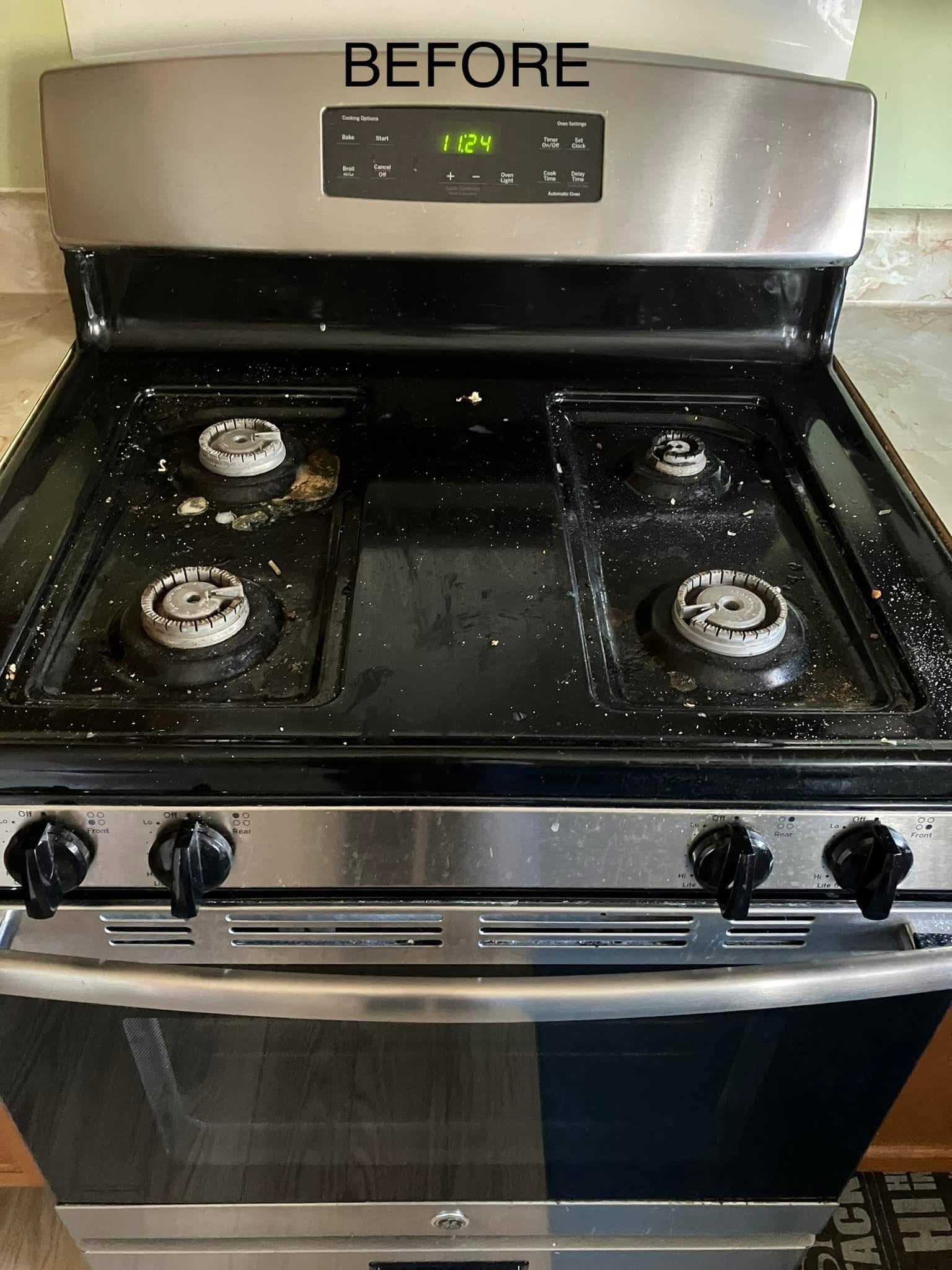 Gas stove top — Before